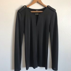 Ann Taylor Black Shoulder Detail Blouse